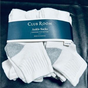 Club Room Gray and White Athletic Ankle Socks 12 pairs